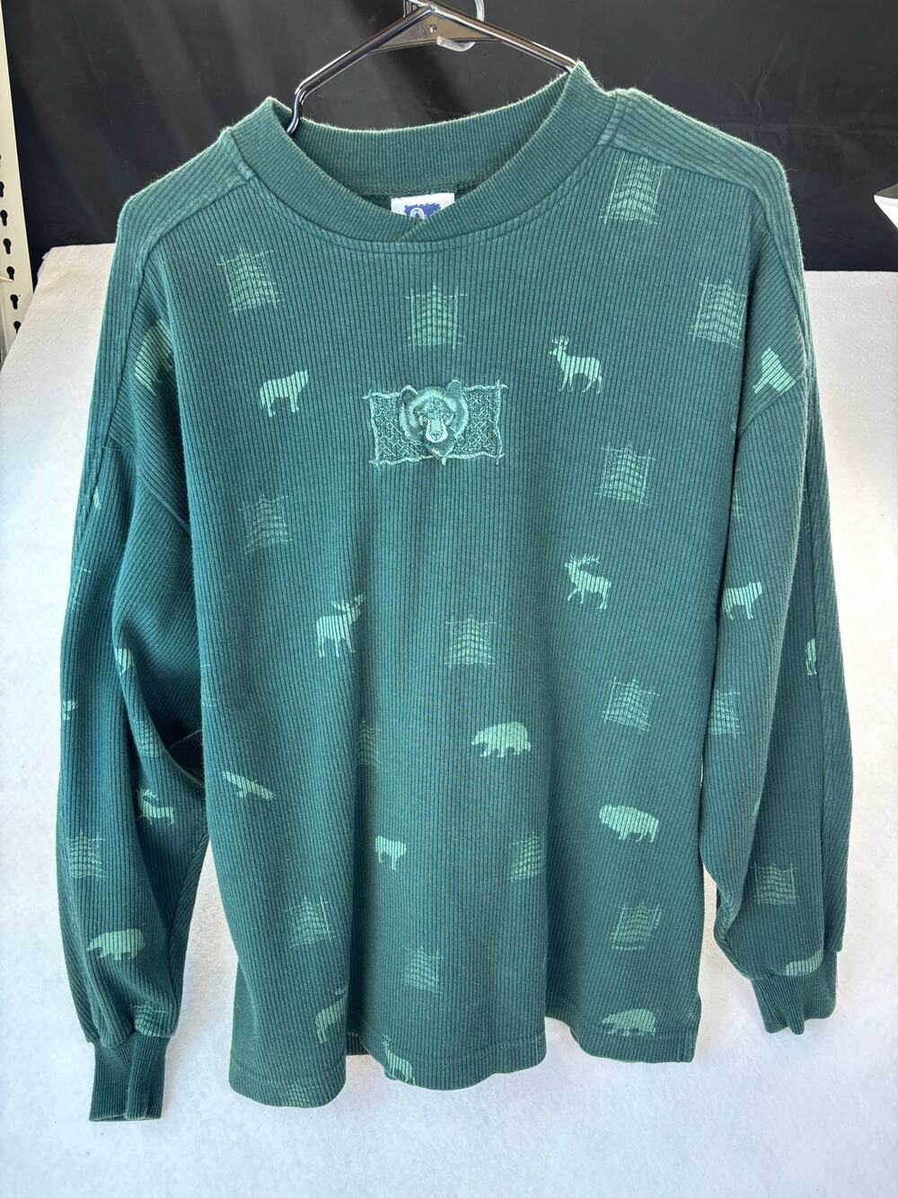 Vtg 90s Men's M Art Unlimited Sportswear Wildlife All Over Print Sweatshirt